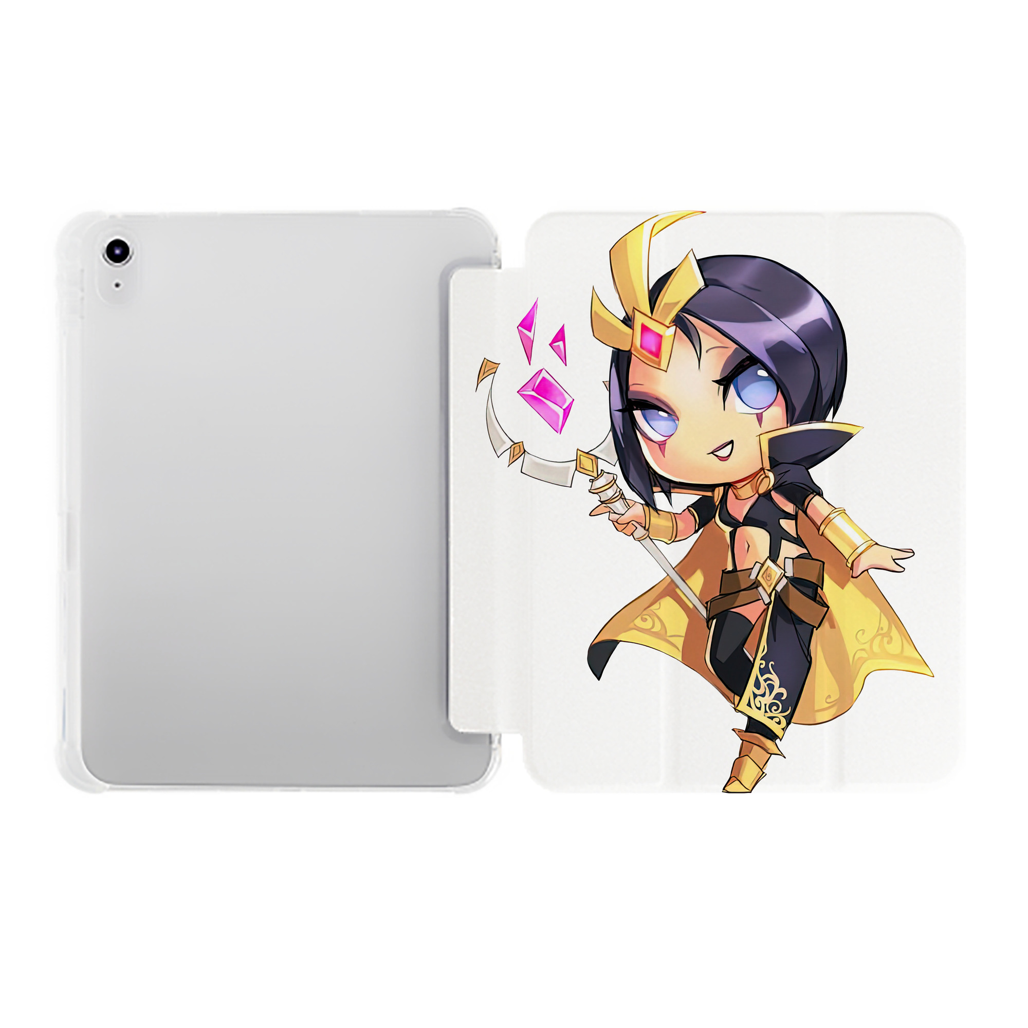 （画像用） リーグ・オブ・レジェンド League of Legends LOL IPad ケース ペン収納付き 三つ折りスタンド PUレザー×シリコン 対応機種9.5/10.5/10.9インチ
